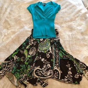 Skirt and shirt set: work attire